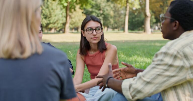 A group of students in the park