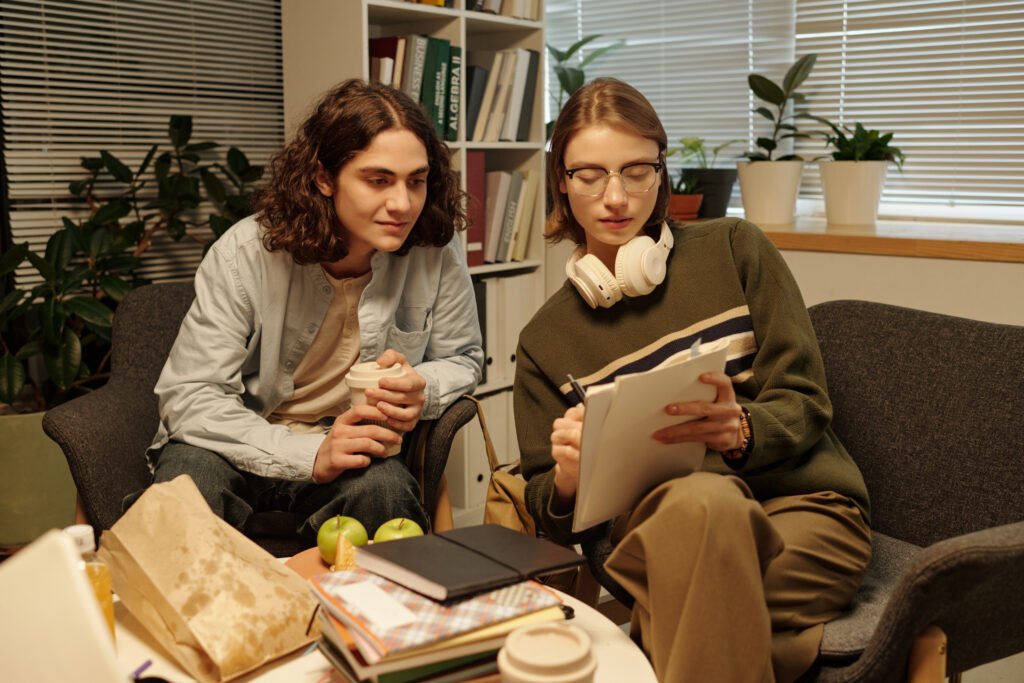Two Students Sharing Notes