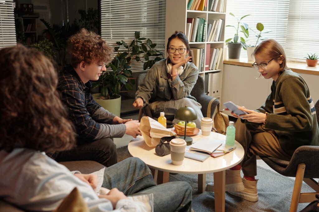 Diverse Group of Students in Study Session