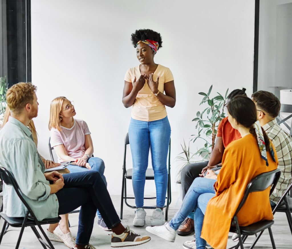 psychotherapy meeting support woman therapy psychology business office entrepreneur teamwork creative startup friendship group  leader coach psychologis communication help circle advice