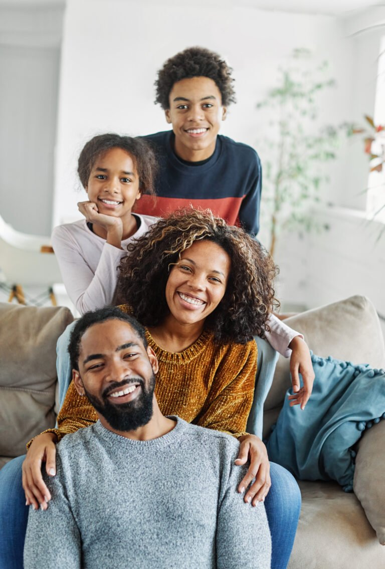 child family mother portrait father woman happy daughter son man girl female black american african  love together boy fun parent teen teenager