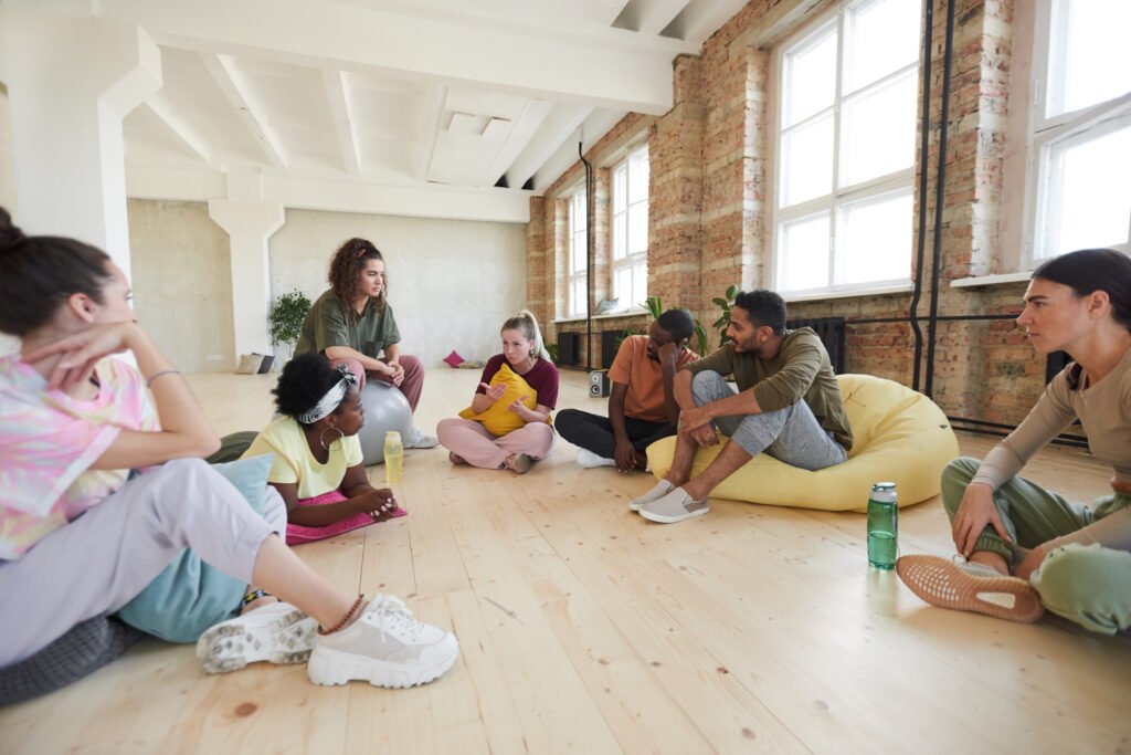 Group in dance studio