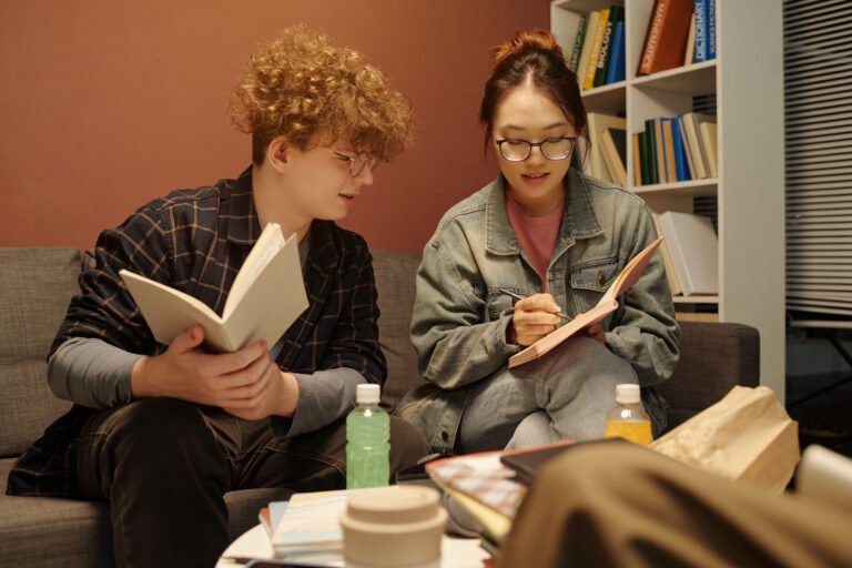 Boy and Girl in Study Session